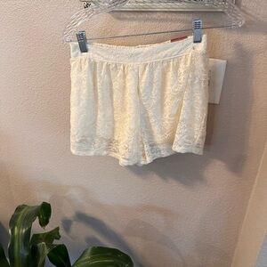 Hollister White Lace Flowy Shorts